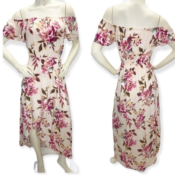 Band of Gypsies Off the Shoulder Hi Low Maxi - Picture 1 of 7